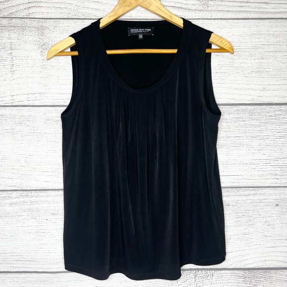 Jones New York Tops - Jones New York Collection Black Sleeveless Pleated Blouse Top Size Petite Medium